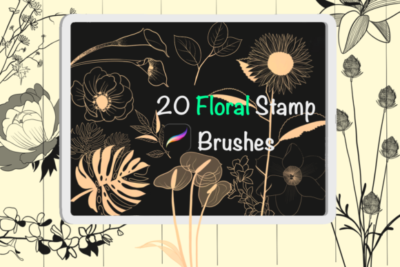 20 Floral Stamp Brushes for Procreate