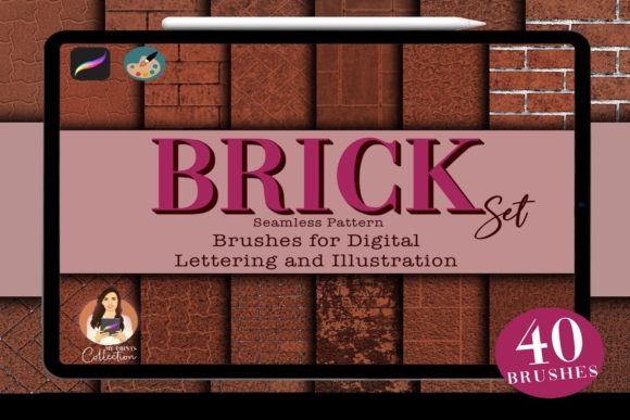40 Brick Procreate Brushes: Texture for Digital Art