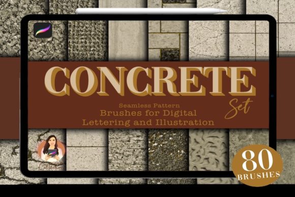 80 Concrete Procreate Brushes for Textures
