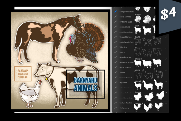 Barnyard Animal Stamp Brushes: Streamlining Digital Illustration for Modern Creators