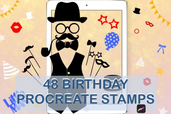 Birthday Stamps Brushes for Procreate