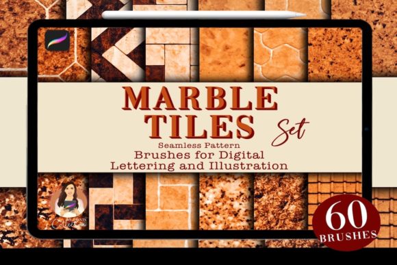 Elevating Digital Design with 60 Marble Tiles Procreate Brushes for Realistic Textures