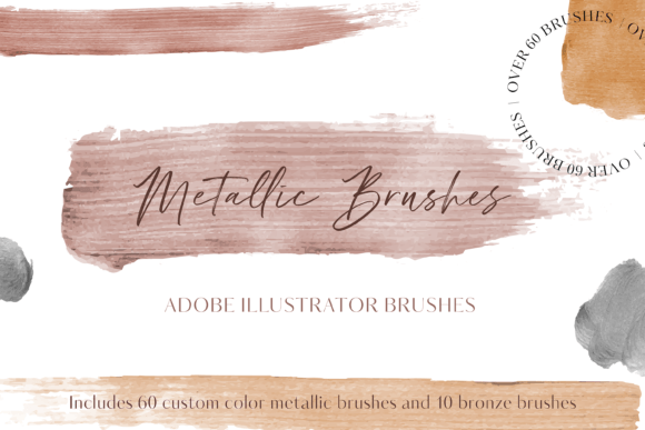 Elevating Digital Design with Metallic Brushes for AI and Adobe Illustrator