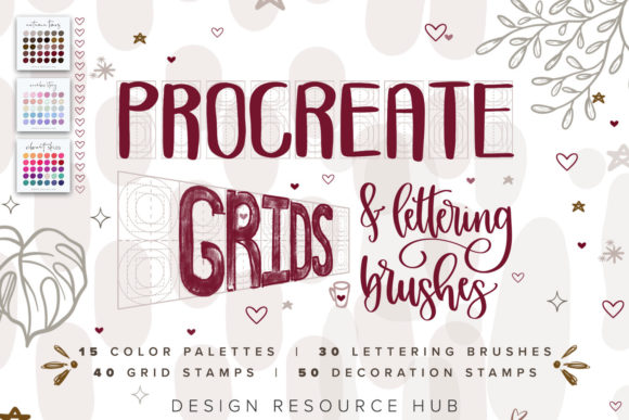Mastering Digital Typography with the Procreate Lettering, Grid, Texture Set