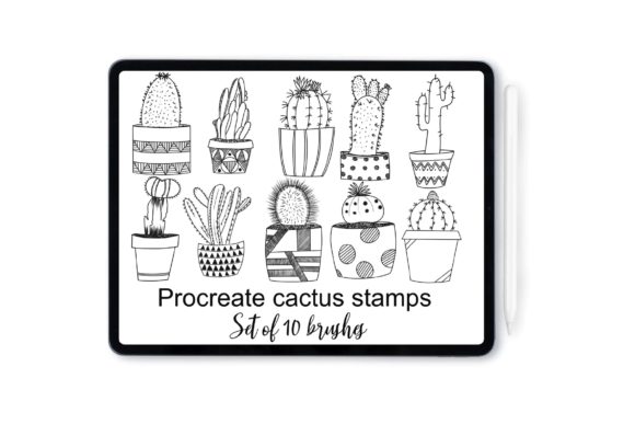 Procreate Cactus Stamp Brushes for iPad